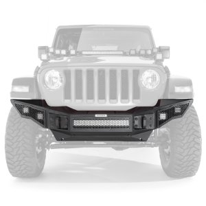 Jeep Wrangler Bumper - Front - Go Rhino - Rockline Full Width, Winch Ready - Textured Black - `07-`20
